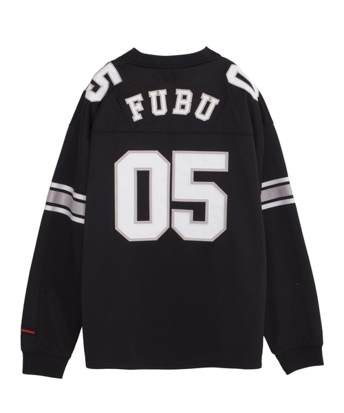 FUBU（ フブ）の「FUBU フブ ブランド ロゴ ナンバー ワッペン Vネック 長袖 ゲームシャツ（Tシャツ/カットソー・メンズ・ホワイト/ブラック/グリーン・XL/L/M/XXL）」の12枚目の写真