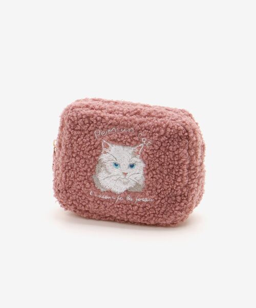 MAJESTIC LEGON（マジェスティックレゴン）の「ボア刺繍ポーチ（ポーチ・レディース・アイボリー/ピンク/ブラウン・FREE）」の10枚目の写真