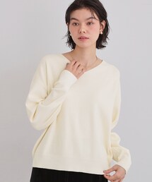 【すっきりシルエットが叶う】大人のためのVネックニット/毛玉になりにくい/静電気防止/洗濯機OK