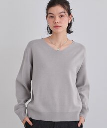 THE SHOP TK  | 【すっきりシルエットが叶う】大人のためのVネックニット/毛玉になりにくい/静電気防止/洗濯機OK(ニット/セーター)