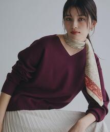 THE SHOP TK  | 【すっきりシルエットが叶う】大人のためのVネックニット/毛玉になりにくい/静電気防止/洗濯機OK(ニット/セーター)