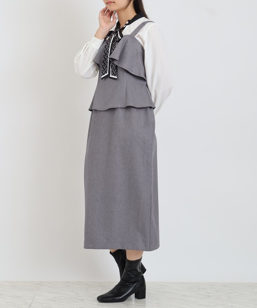 Astoria  Fleure（アストリアフルール）の「ペプラムジャンスカ（ジャンパースカート・レディース・ブラック/ライトグレー・MEDIUM/LARGE）」の3枚目の写真