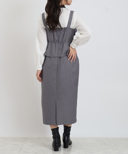 Astoria  Fleure（アストリアフルール）の「ペプラムジャンスカ（ジャンパースカート・レディース・ブラック/ライトグレー・MEDIUM/LARGE）」の4枚目の写真