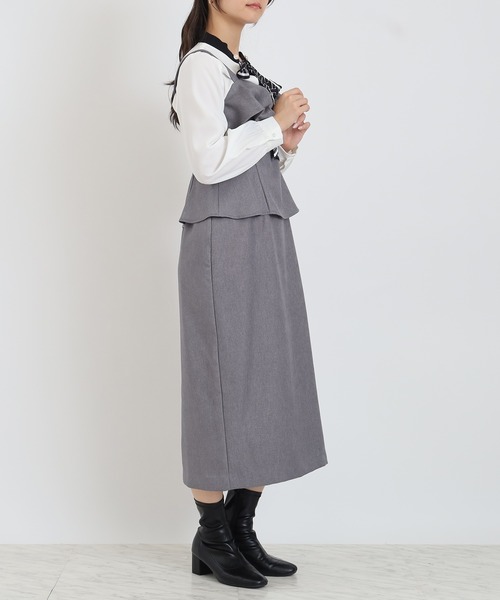 Astoria  Fleure（アストリアフルール）の「ペプラムジャンスカ（ジャンパースカート・レディース・ブラック/ライトグレー・MEDIUM/LARGE）」の5枚目の写真