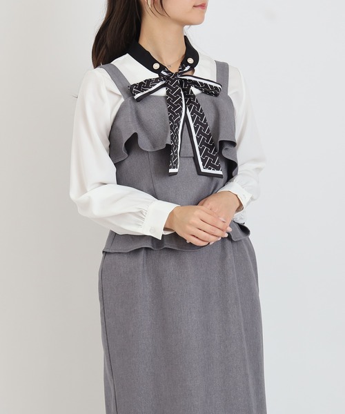 Astoria  Fleure（アストリアフルール）の「ペプラムジャンスカ（ジャンパースカート・レディース・ブラック/ライトグレー・MEDIUM/LARGE）」の7枚目の写真