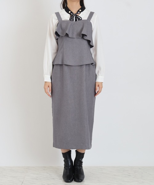 Astoria  Fleure（アストリアフルール）の「ペプラムジャンスカ（ジャンパースカート・レディース・ブラック/ライトグレー・MEDIUM/LARGE）」の15枚目の写真