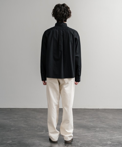 Audience（オーディエンス）の「Upscape Audience 日本製/国産遠州7オンスチノクロスボタンダウンボクシークロップド長袖シャツ AUD6666（シャツ/ブラウス・メンズ・ブラック/オフホワイト・M/L）」の15枚目の写真