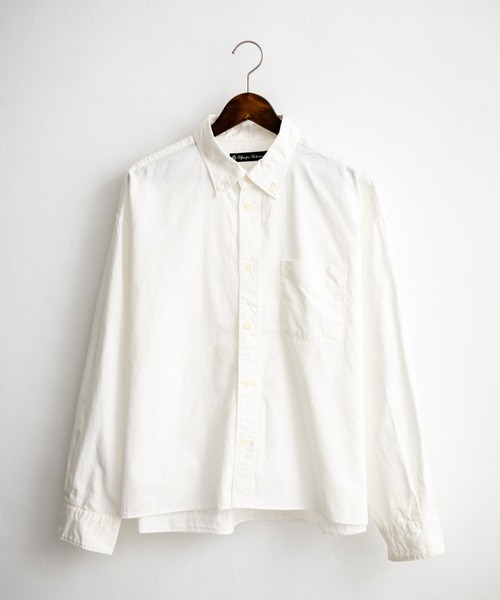 Audience（オーディエンス）の「Upscape Audience 日本製/国産遠州7オンスチノクロスボタンダウンボクシークロップド長袖シャツ AUD6666（シャツ/ブラウス・メンズ・ブラック/オフホワイト・M/L）」の5枚目の写真