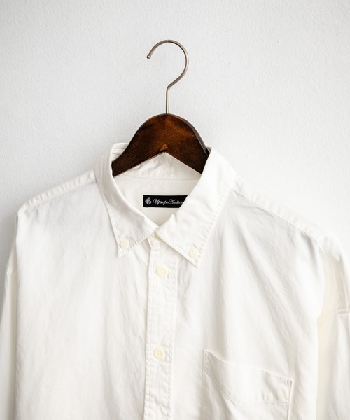 Audience（オーディエンス）の「Upscape Audience 日本製/国産遠州7オンスチノクロスボタンダウンボクシークロップド長袖シャツ AUD6666（シャツ/ブラウス・メンズ・ブラック/オフホワイト・M/L）」の8枚目の写真