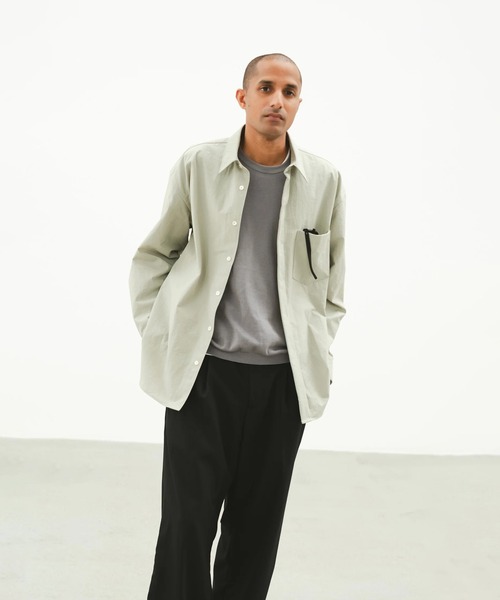 SimplyComplicated（シンプリーコンプリケイテッド）の「FRAME NYLON SHIRT（シャツ/ブラウス・メンズ・ダークブラウン/ブルー・1/2）」の7枚目の写真