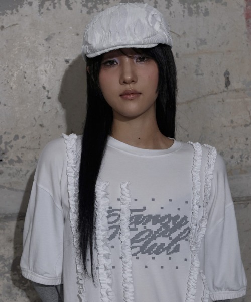 FANCY CLUB(ファンシークラブ)の「A'GEM/9 × .kom 『FANCY CLUB/ファンシークラブ』 LACE BANDING HUNTING CAP/レース バンディング ハンチングキャップ(ハンチング/ベレー帽・レディース・ブラック/ホワイト・FREE)」の3枚目の写真