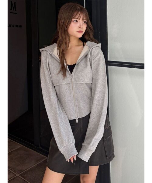 MURUA ムルーア ドロップショルダーZIPフーディー ムルーア MURUA ドロップショルダーZIPフーディー （グレー