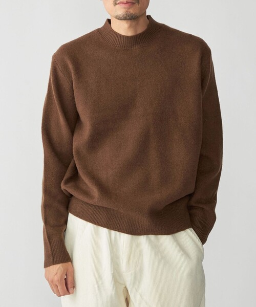 SHIPS:〈手洗い可能〉7ゲージ ウール カシミヤ ボイル モックネック