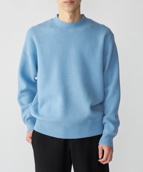 SHIPS:〈手洗い可能〉7ゲージ ウール カシミヤ ボイル モックネック