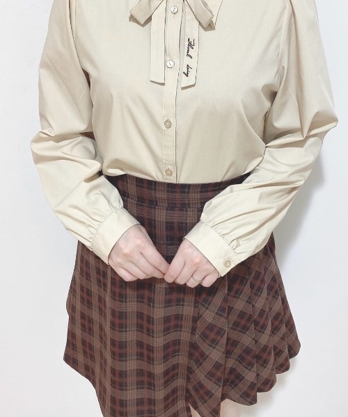 F i.n.t（フィント）の「ラップ風アシメチェックミニスカート/fint フィント（スカート・レディース・ネイビー/ブラウン・FREE）」の19枚目の写真