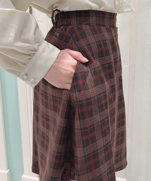 F i.n.t（フィント）の「ラップ風アシメチェックミニスカート/fint フィント（スカート・レディース・ネイビー/ブラウン・FREE）」の22枚目の写真