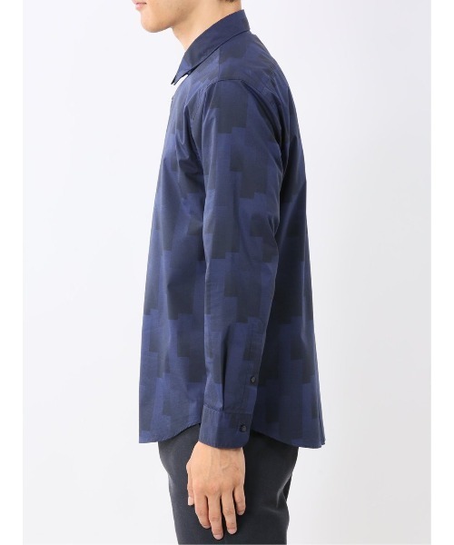 TAKA-Q(タカキュー)の「シャツ メンズ 長袖 ストレッチ 綿混 プリント レギュラーカラー (シャツ/ブラウス・メンズ・ネイビー/ホワイト・MEDIUM/LARGE/X-LARGE)」の10枚目の写真