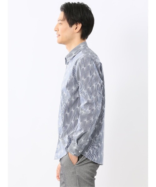 TAKA-Q(タカキュー)の「シャツ メンズ 長袖 ストレッチ 綿混 プリント レギュラーカラー (シャツ/ブラウス・メンズ・ネイビー/ホワイト・MEDIUM/LARGE/X-LARGE)」の15枚目の写真