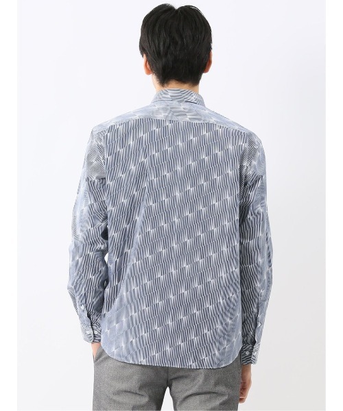 TAKA-Q(タカキュー)の「シャツ メンズ 長袖 ストレッチ 綿混 プリント レギュラーカラー (シャツ/ブラウス・メンズ・ネイビー/ホワイト・MEDIUM/LARGE/X-LARGE)」の16枚目の写真