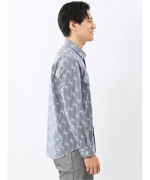 TAKA-Q(タカキュー)の「シャツ メンズ 長袖 ストレッチ 綿混 プリント レギュラーカラー (シャツ/ブラウス・メンズ・ネイビー/ホワイト・MEDIUM/LARGE/X-LARGE)」の17枚目の写真