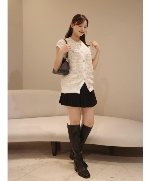 Her lip to（ハーリップトゥー）の「Aveline Knit Gilet（ニット/セーター・レディース・ホワイト系/ブラック・FREE）」の7枚目の写真