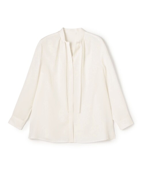 YA　TOMORROWLAND スムースサテン ストリングネックブラウス スムースサテン ストリングネックブラウス（シャツ/ブラウス