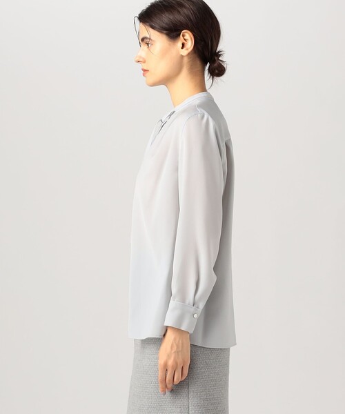 スムースサテン ストリングネックブラウス（シャツ/ブラウス