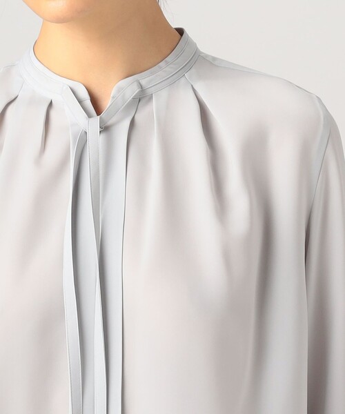 スムースサテン ストリングネックブラウス（シャツ/ブラウス