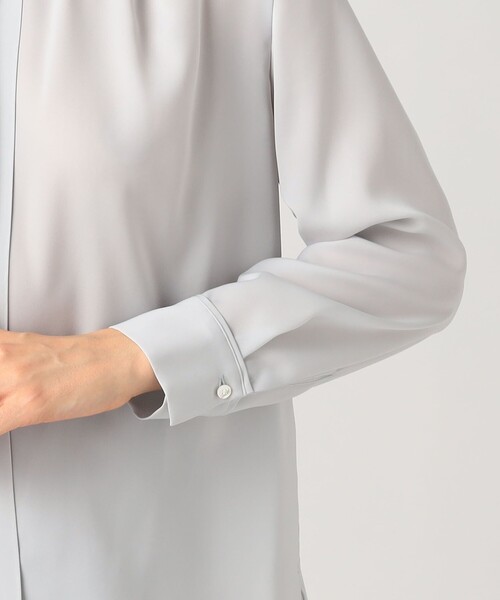 スムースサテン ストリングネックブラウス（シャツ/ブラウス