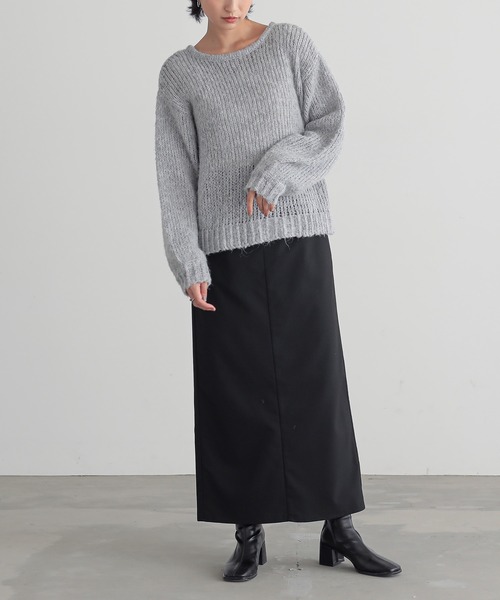 for/c(フォーシー)の「前後2WAモヘアライクYリボンニット【サスティナブル】(ニット/セーター・レディース・オフホワイト/グレー・M/L)」の6枚目の写真