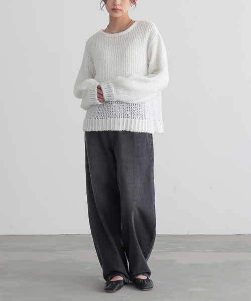 for/c(フォーシー)の「前後2WAモヘアライクYリボンニット【サスティナブル】(ニット/セーター・レディース・オフホワイト/グレー・M/L)」の15枚目の写真