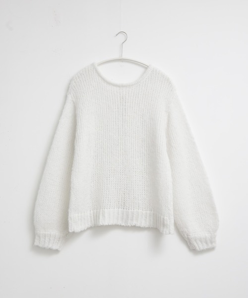 for/c(フォーシー)の「前後2WAモヘアライクYリボンニット【サスティナブル】(ニット/セーター・レディース・オフホワイト/グレー・M/L)」の22枚目の写真
