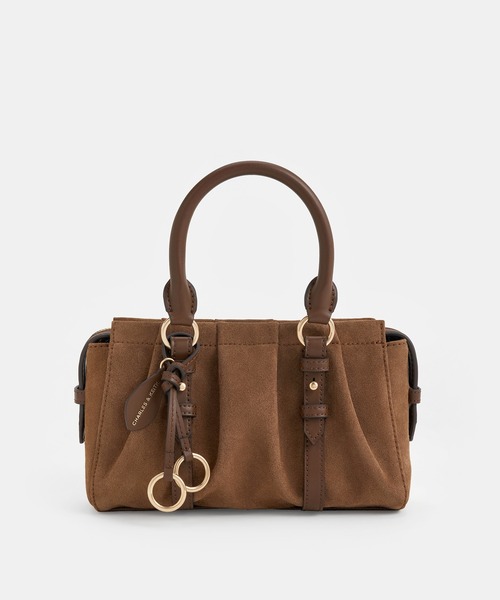 CHARLES & KEITH（チャールズ & キース）の「Britton ブリットン リサイクルスエードルーシュドトップハンドルトートバッグ（トートバッグ・レディース・モカ・S）」の13枚目の写真