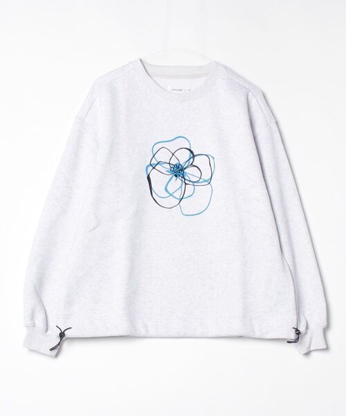 ATELANE（アテレーン）の「ATELANE / CVC裏起毛刺繍スウェット/フラワー/ハート/ドローコード（スウェット・メンズ・グレー系その他/アッシュグレー/杢グレー/ブラック系その他/グレー系その他2/ブラック・LARGE/MEDIUM）」の12枚目の写真