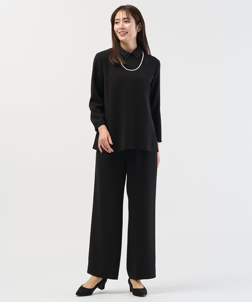 J.PRESS(ジェイプレス)の「【セットアップ対応・2way】セラテリーダブルクロス ブラウス(シャツ/ブラウス・レディース・ネイビー系/ベージュ系/ブラック系・9/11)」の12枚目の写真