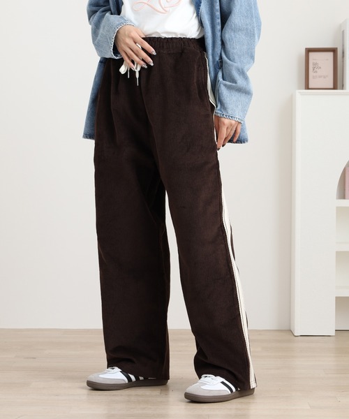 Arinomama(アリノママ)の「Arinomama ワイド サイドラインパンツ コーデュロイ Corduroy(その他パンツ・レディース・グレー/ブラック/ブラウン・FREE)」の14枚目の写真