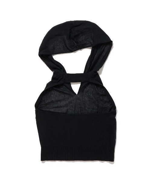 PERVERZE(パーバーズ)の「Cropped Hoodie Knit Top(タンクトップ・レディース・ブラック/ブラックミックス・FREE)」の3枚目の写真