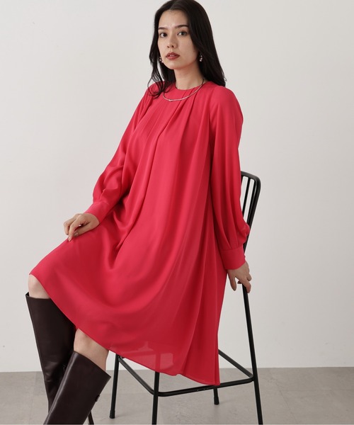 ◆タックフレアジョーゼットワンピース