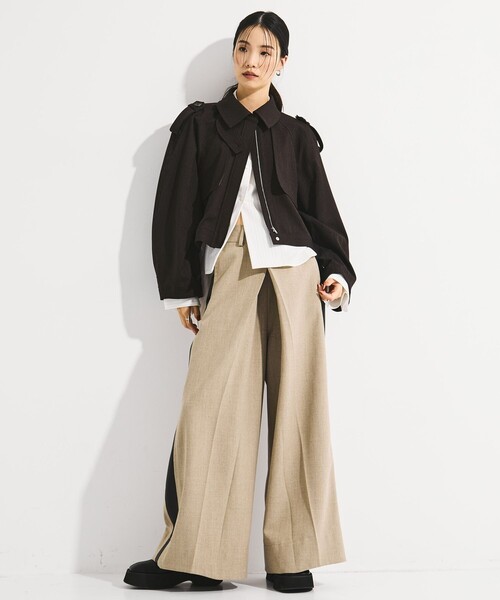 STUDIOUS(ステュディオス)の「【STUDIOUS/ステュディオス】BACK GATHER SHORT TRENCH BLOUSON/バックギャザートレンチブルゾン(ブルゾン・レディース・ホワイト/マルチ・FREE)」の10枚目の写真