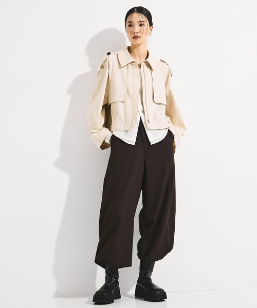 STUDIOUS(ステュディオス)の「【STUDIOUS/ステュディオス】BACK GATHER SHORT TRENCH BLOUSON/バックギャザートレンチブルゾン(ブルゾン・レディース・ホワイト/マルチ・FREE)」の12枚目の写真