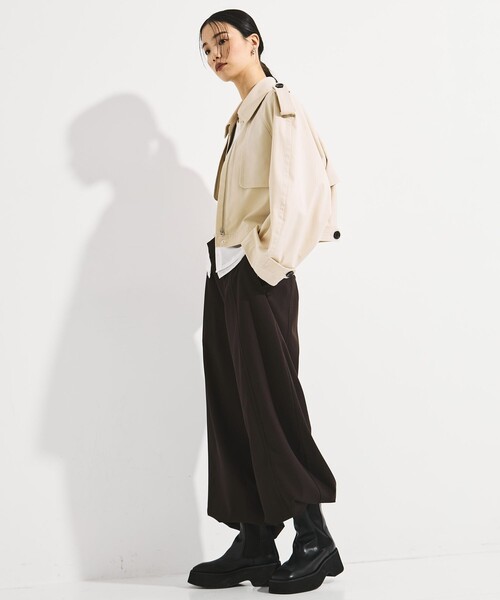 STUDIOUS(ステュディオス)の「【STUDIOUS/ステュディオス】BACK GATHER SHORT TRENCH BLOUSON/バックギャザートレンチブルゾン(ブルゾン・レディース・ホワイト/マルチ・FREE)」の13枚目の写真