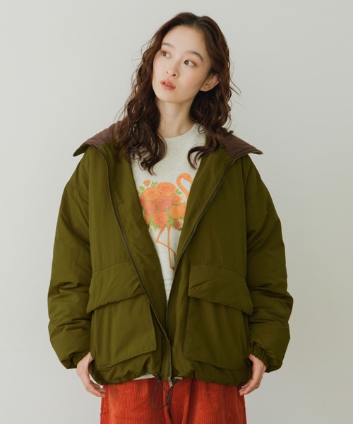 elu_l ジップアップドレス&ライトアウター ブラウン クラシカルエルフ Classical Elf ゆるっとたぷっと。ビッグカラー