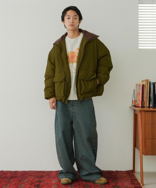eLur(エラー)の「BIGポケット中綿ブルゾン(ダウンジャケット/コート・レディース・アイボリー/カーキ・FREE)」の12枚目の写真