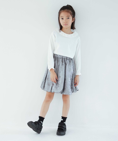 BRANSHES（ブランシェス）の「【b.+A】金子綾/バルーンスカート（スカート・キッズ・シルバー/ブラック・M/XL/S/L）」の15枚目の写真