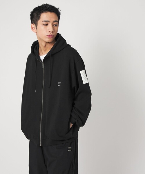 CITEN（シテン）の「＜CITEN＞ライトスウェットジップパーカー（パーカー・メンズ・オリーブ/ブラック・L/M）」の2枚目の写真