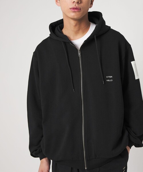 CITEN（シテン）の「＜CITEN＞ライトスウェットジップパーカー（パーカー・メンズ・オリーブ/ブラック・L/M）」の3枚目の写真