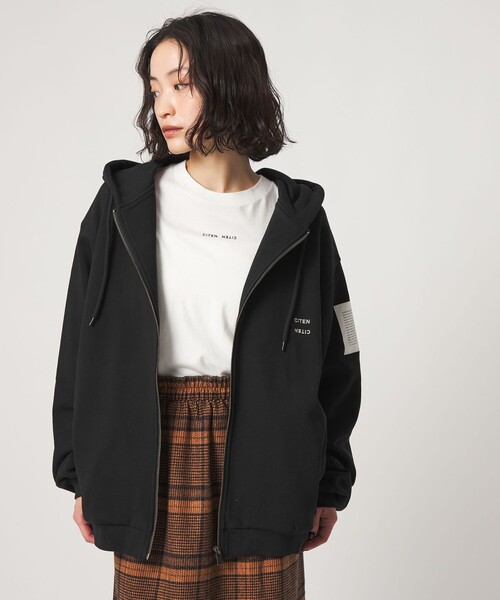 CITEN（シテン）の「＜CITEN＞ライトスウェットジップパーカー（パーカー・メンズ・オリーブ/ブラック・L/M）」の5枚目の写真