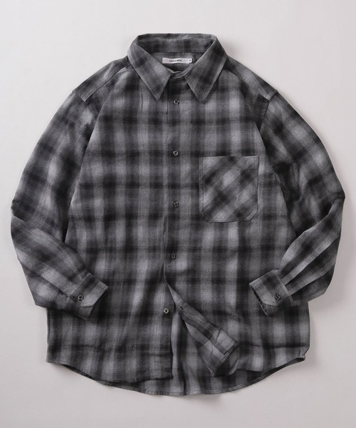 make a ray!（メイク ア レイ！）の「【83】ソフトフランネル チェックシャツ／アメカジ（シャツ/ブラウス・メンズ・グリーン/ホワイト/チャコールグレー/ブラック/ネイビー/ブラウン/レッド・M/L/XL）」の4枚目の写真