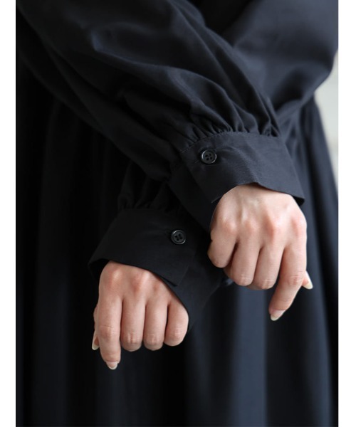 セール】【U150サイズあり】ビスチェデザイン長袖ワンピース