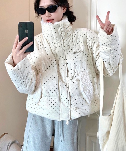 SHEENA(シーナ)の「ドット柄コーデュロイ中綿ブルゾン(ブルゾン・レディース・オフホワイト・M)」の13枚目の写真